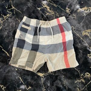 Burberry Kids Checkered Athletic Shorts - Red, Blue, Beige